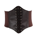 Corset feminino modelador de corpo, cinto largo e sexy de couro, faixa abdominal
