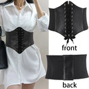 Corset feminino modelador de corpo, cinto largo e sexy de couro, faixa abdominal