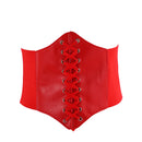 Corset feminino modelador de corpo, cinto largo e sexy de couro, faixa abdominal