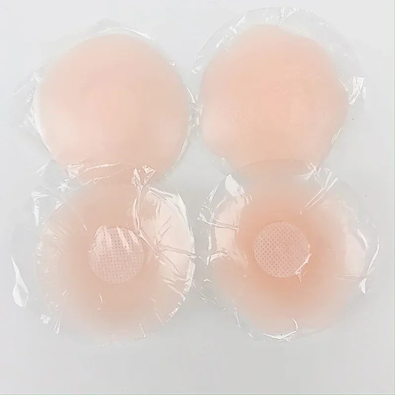 1 par de adesivos de silicone invisíveis para sutiã com efeito lifting, reutilizáveis