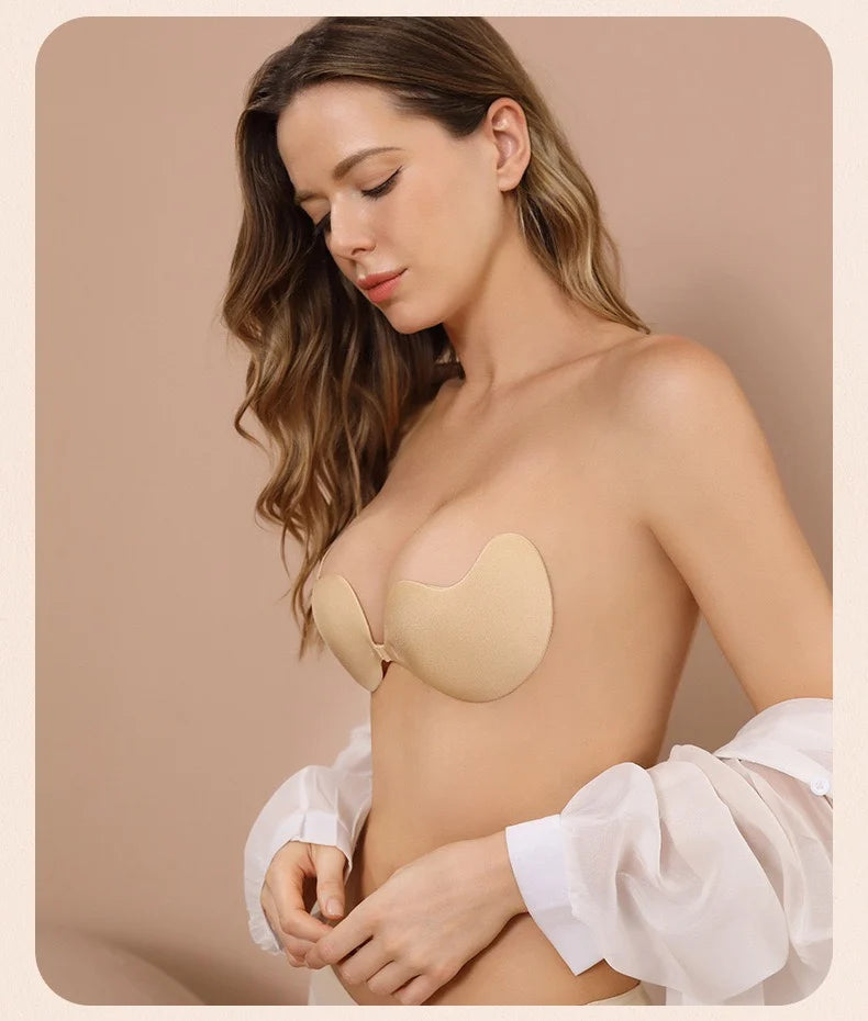 Sutiã invisível push-up para mulheres, sem costas, sem alças, com fecho frontal sem mascas de uso , discreto ,lindo e perfeito