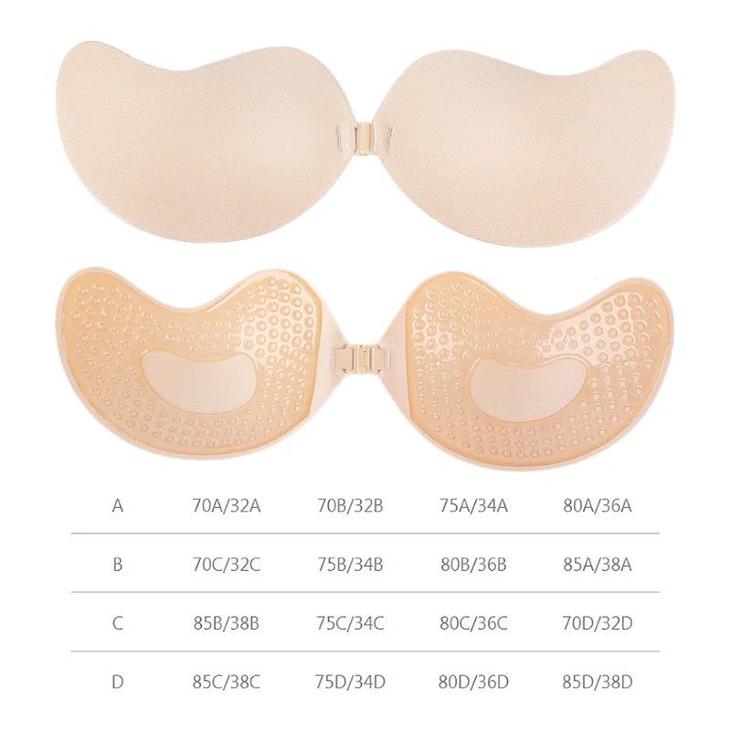 Sutiã invisível push-up para mulheres, sem costas, sem alças, com fecho frontal sem mascas de uso , discreto ,lindo e perfeito