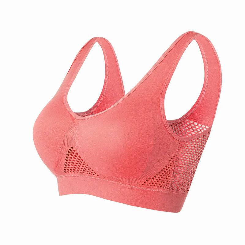 Top esportivo respirável para fitness feminino, com bojo removível, ideal para corridas e para o uso casual