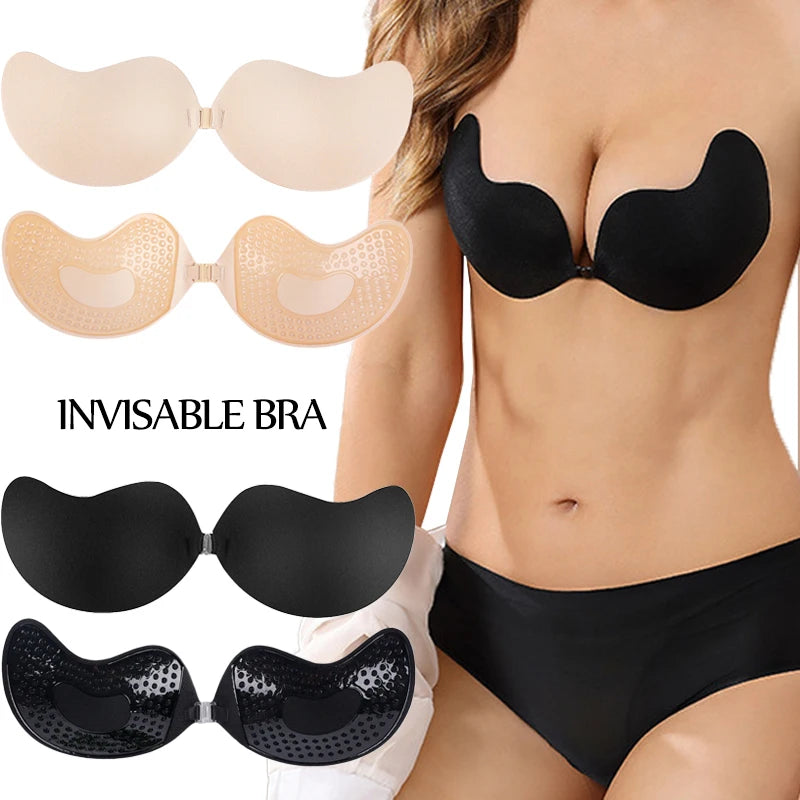Sutiã invisível push-up para mulheres, sem costas, sem alças, com fecho frontal sem mascas de uso , discreto ,lindo e perfeito