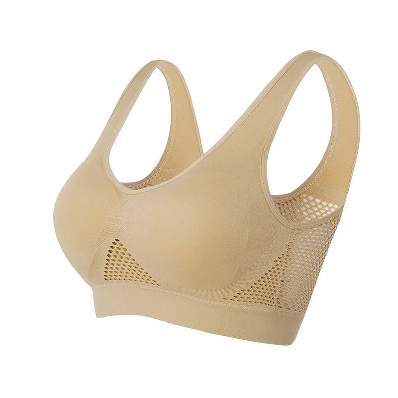 Top esportivo respirável para fitness feminino, com bojo removível, ideal para corridas e para o uso casual
