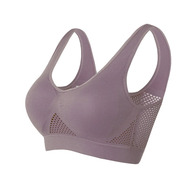 Top esportivo respirável para fitness feminino, com bojo removível, ideal para corridas e para o uso casual