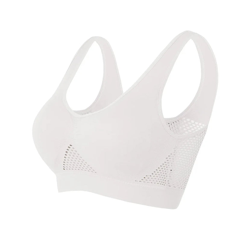 Top esportivo respirável para fitness feminino, com bojo removível, ideal para corridas e para o uso casual