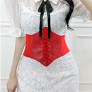 Corset feminino modelador de corpo, cinto largo e sexy de couro, faixa abdominal